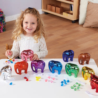 metallic elephant number and counting set 1-10
